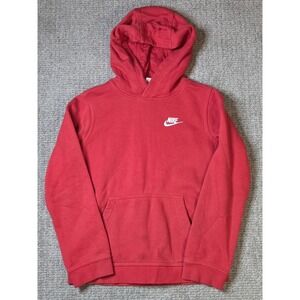 Nike - Boy - Club Pullover Hoodie - Red Size Medium